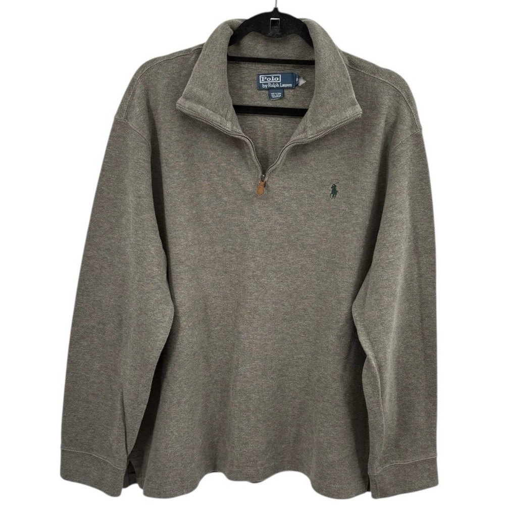 Polo Ralph Lauren Quarter Zip Men's Size‎  XXL Long Sleeve Sweater Gray